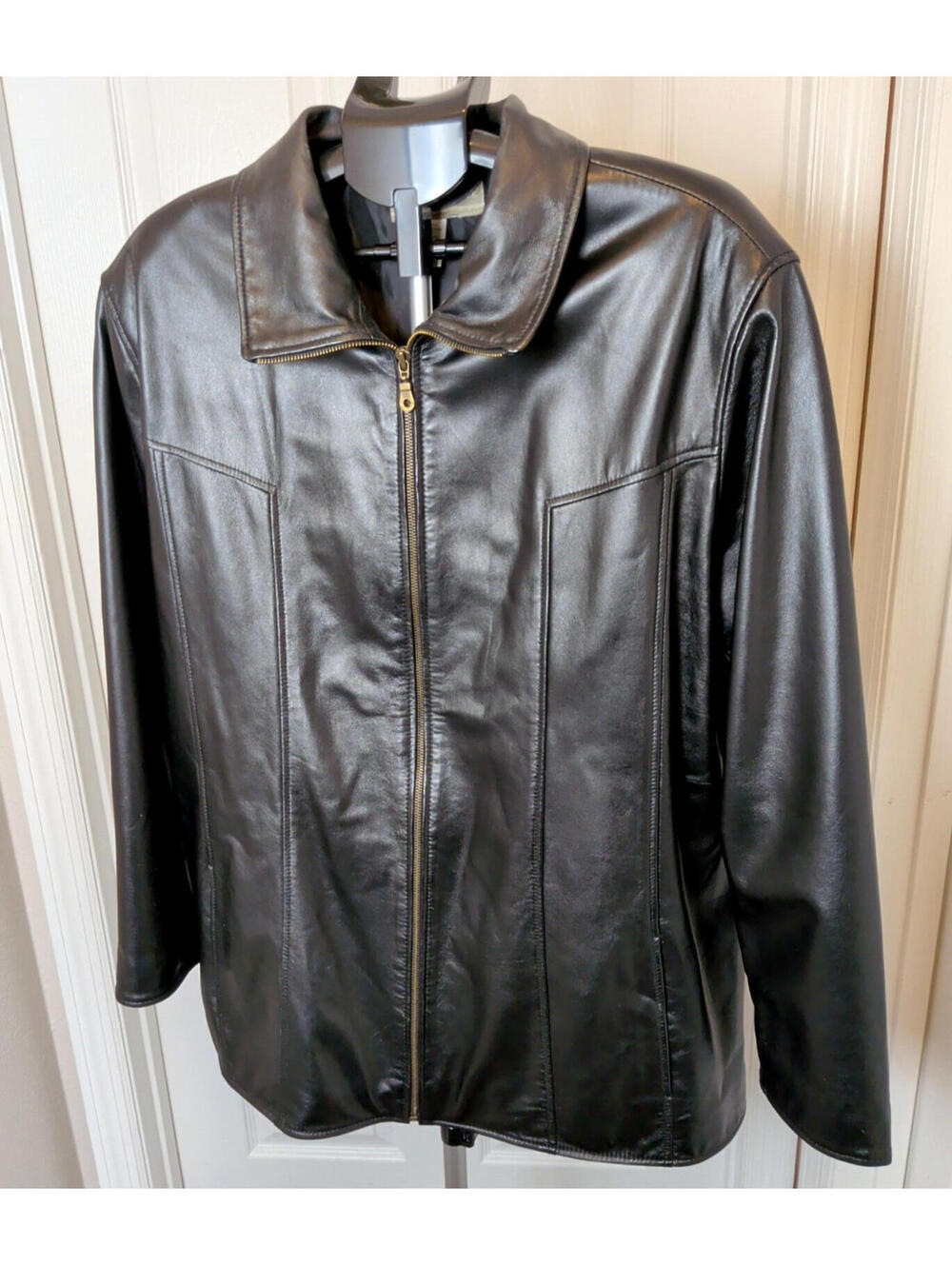 Coldwater Creek Women's Black Leather Jacket Blazer  Size XL - SEE PICS - READ